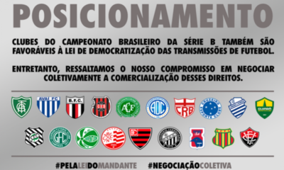 Cruzeiro, América e outros 17 clubes da Série B apoiam MP de direitos de TV